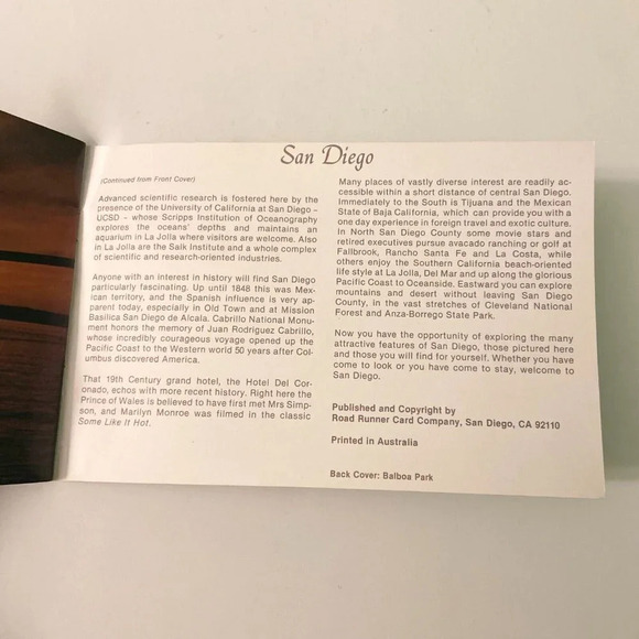 Vintage San Diego Travel Guide Brochure Booklet Mission Bay Park Balboa Park - Picture 10 of 14